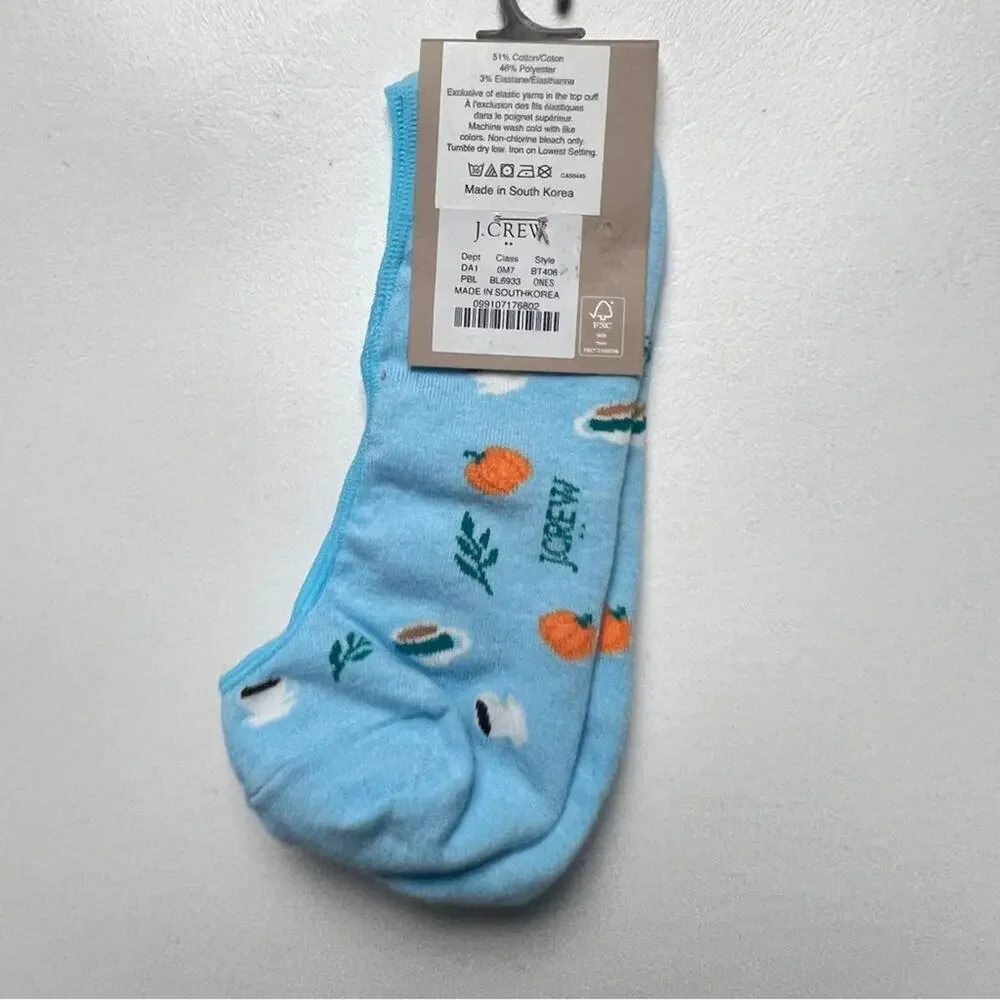 J.Crew Women's No Show Ankle Pumpkin Spice  Theme Socks Sz OS